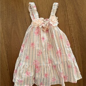Zara Girls Toddler Pink Floral Summer Dress with Ruffle Straps